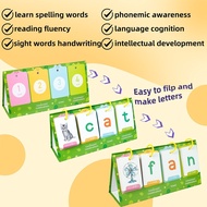 129Pcs CVC Word Flash Cards for Kids Spelling English Educational Learning Desk Calendar Cards