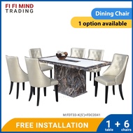 Helena Marble Dining Set/ Marble Dining Table/ Meja Makan 6 Kerusi/ Meja Makan Marble/ Meja Makan Set