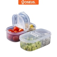 Kitchen Box Food Storage Container Fruit Spices 2 Slots Divider Storage Box Food Container Refrigera