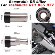 49mm Removable DB Killer For Original Yoshimura R11 R55 R77 Exhaust Pipe Catalyst Escape Silencer Si