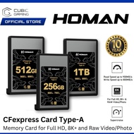 HOMAN CFEXPRESS CARD TYPE-A MEMORY CARD FOR FULL HD, 8K+ AND ROW VIDEO/PHOTO & SUPERCRUISE -256GB / 