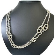 HERMES/Hermès Farandole 120 Long Necklace, 925 Sterling Silver, 98.6g, 120cm, Women's