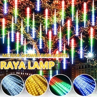 Lampu Raya 50CM Waterproof LED Meteor Shower Rain Lights Falling Raindrop Fairy String Light 8 Tube 