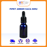 Botol Pipet Kaca Amber Biru 15ml / Botol untuk serum (DK-23)