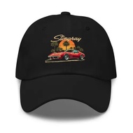 [Vintae Corvette Stinray Dad Hat – Topi Klasik Merah C3 Sunset Desin]