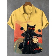 Newly designed casual and cool cartoon cartoon cartoon cartoon button up shirt, fashionable and clas
