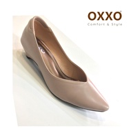 OXXO รองเท้าคัทชู ผู้หญิง ทรงหัวแหลม สูง1นิ้ว ส้นกันลื่นตอกมือ SM3319