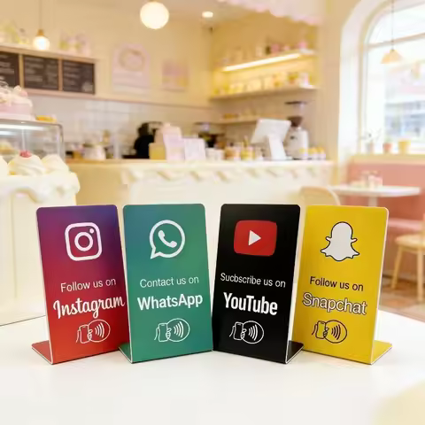 Hilo NFC Programmable Google Review Card NFC Table Display NFC Google Reviews Display Bending Card