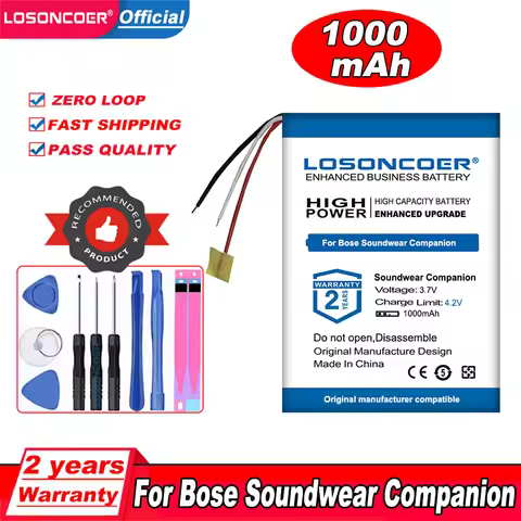 New Battery 1000mAh For Bose Soundwear Companion,QuietComfort Earbud Headset Replacement Battery AHS