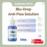 [24HR SHIP] CARINO PETS BLU-DROP 10ML Anti Flea Anti Fungus Cat Dog Rabbit Guinea Pig Kucing Anti Ku