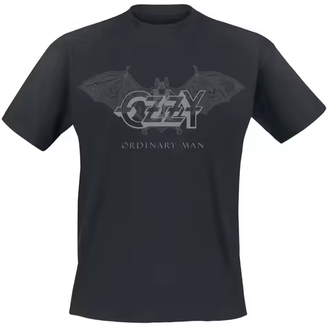 Ozzy Osbourne Ordinary Man Bat Print T Shirt, 100% Cotton Casual Neutral Tee, Heavy Metal Streetwear