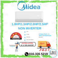 MIDEA NON INVERTER AIR COND (MSAG SERIES - 3STAR) - 1.0HP/1.5HP/2.0HP/2.5HP [WITH INSTALLATION] (LBS)