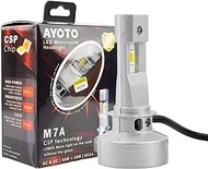AYOTO 1pcs M7A AC9-36V P15D H6M LED Motorcycle Headlight Bulb 5000LM CSP Chips Cool White 5500K High/Low Beam LED Lamps for Yamaha, ATVS YFM350 450 400 660 700 Raptor (low white high white)
