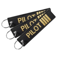 Knitted gold PILOT keychain Gold PILOT pilot aviation gift keychain