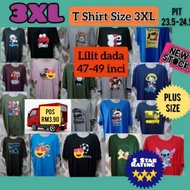 Plus Size 3XL 47 48 49 inci dada Rating 5Star Boleh Pilih T Shirt baju murah t-shirt viral pendek