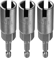 QUARKZMAN Pack of 3 H13 Wing Nut Screwdriver 13 mm Metric 6 Point Socket 1/4 Inch Hex Shank Power De