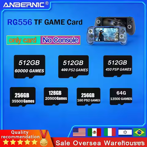 FOR ANBERNIC RG556 TF Card 61000Games PS2 PSP 512G Portable PS2 Handheld Game Console Memory Card Cl