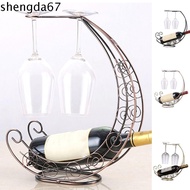 SHENGDA Wine Glass Holder, Decorative Black/Gold Pirate Ship Wine Rack, Creative Iron European Style Metal Wine Rack Bar