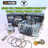 GS RACING KRISS 110 KRISS110 KRISS2 RACING BLOCK SET 57MM 60MM 62MM 65MM BLOK SEMI DOME CYLINDER BLO
