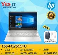 HP 15S-FQ2511TU / 15S-FQ2512TU 15.6" LAPTOP (I5-1135G7, 8GB, 512SSD, INTEL IRIS Xe, W10+OPI, 2YW) FR
