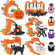 [Delivered From Taiwan] Halloween 10-Piece Set Stainless Steel Sandwich Mold Toast Bread Christmas B