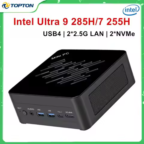 NEW Topton Gaming Mini PC Intel Ultra 9 285H 7 255H 165H 5 125H USB4 2x2.5G LAN 2xNVMe Windows 11 Wi