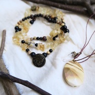 【換季特賣】黃水晶 黑瑪瑙 黑曜石 白水晶柱石 三圈 手鍊 項鍊