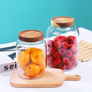Food Storage Jar with Minimalist Design, Acacia Wood Lid and Airtight – 1.95L & 1.25L