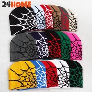 24HOME Y2K Knitted Hat Spider Web Jacquard Hat Outdoor Sports Fashion Hat Warm Hat Skullies Hat For 