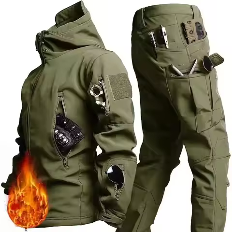 Abroad Shark Skin Material Soft Touch Shell Winter Plush Thickened Mountaineering Tactical Training 