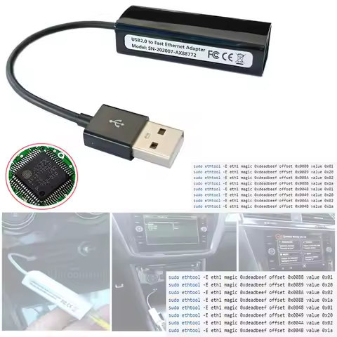 USB to Ethernet for DLink DUB E100 Converter for Volkswagen VW Tiguan Passat Golfmk7 MIB2 Hacking Up
