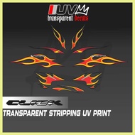 ▯ ✫ ➷ TRANSPARENT HONDA CLICK V2 / VARIO FIRE DECALS