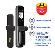 [Best Seller] FREE Installation SINGGATE FR055 Face Recognition Digital Door Lock +FM021 Digital Metal Gate Lock Bundle