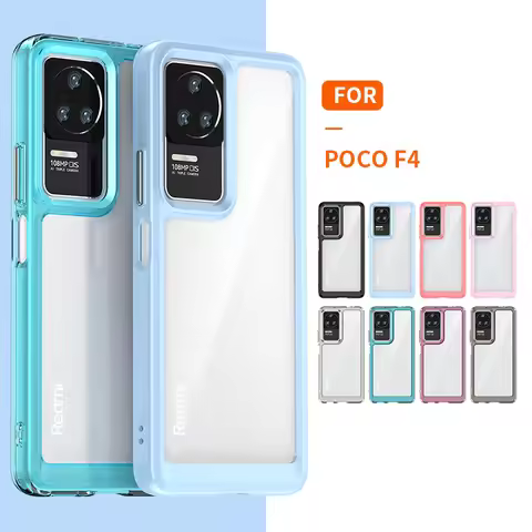 For Poco F4 Case Cover Xiaomi Poco F4 Capas Shockproof Phone Back Clear Transparent Multicolour For 