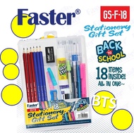 Faster Stationery Set Gift Set Back To School with 18 Items (150mm x 205mm x 20mm x 1 Set/Box) GS-F-18 Set Alat Tulis