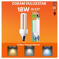 OSRAM DULUXSTAR BULB 3U 18W E27 BULB (WARM WHITE 827/COOL WHITE 840/DAYLIGHT 865) SIRIM LAMPU