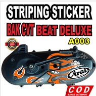 STRIPING STICKER DECAL PROTECTOR CVT BEAT deluxe / STREETBEAT 2020-2024 ARAI DESIGN MOTIF CODE A003