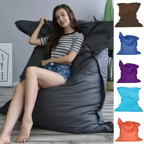 Bean Bag Cover Washable Solid Color 100x140cm Lazy Sofa Slipcover Laze Sofa Protector Slipcover (Sof
