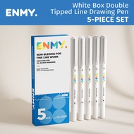 5pcs ENMY Double-Headed Marker Set Acrylic Marker Dual Tip Fineliner Pens Quick-drying Waterproof