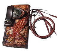 Thai Jewelry Very Good Genuine Cowhide Leather Long Wallet (vintage) Classic Eagle Wallet For You By