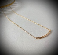 日本進口14k金簡約大氣微笑彎管氣質項鍊