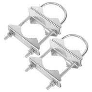 Double Antenna Mast Clamp V-Jaw Bracket U Bolts Pipe Mounting Hardware 2 Sets for Yagi WiFi Antenna, TV Antenna