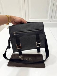 gucci mini 黑灰色 丹寧 牛仔 郵差包 斜背包 肩背包 側背包 手提包