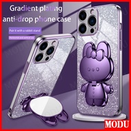 Casing Redmi Note 11 11S 10 10S 9 9S 8 7S 7 Pro Max POCO M3 Pro M4 Pro 5G  Fashion Makeup Mirror Bracket Electroplated Phone Case