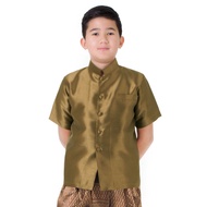 เสื้อราชปะแตนเด็ก เสื้อราชปะแตนแขนสั้นเด็ก เสื้อไหมเด็ก เสื้อชุดไทยเด็ก  เสื้อชุดไทยเด็กชาย ชุดไทยเด็กผู้ชาย Shirt For Boy Thai Outfit