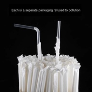 Disposable Straw, Bendable, Independent Packaging, Flat Mouth Straw, Spot Wholesale, Food Grade Plas