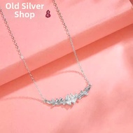 S999 Sterling Silver Flower Pendant Necklace