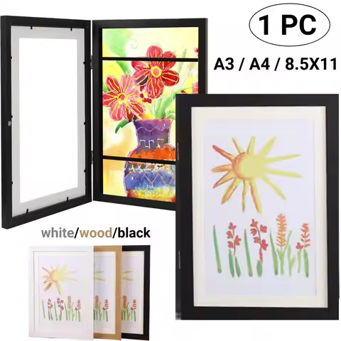 1PC A3/A4/8.5X11 Kids Artwork Frames Front Opening Changeable Art Storage Frame Display