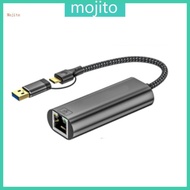 Mojito USB+Type C to Ethernet Adapter 2 5Gbps Gigabit RJ45 Ethernet Networking Adapter