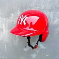 RED NY MOTORCYCLE BASEBALL HELMET